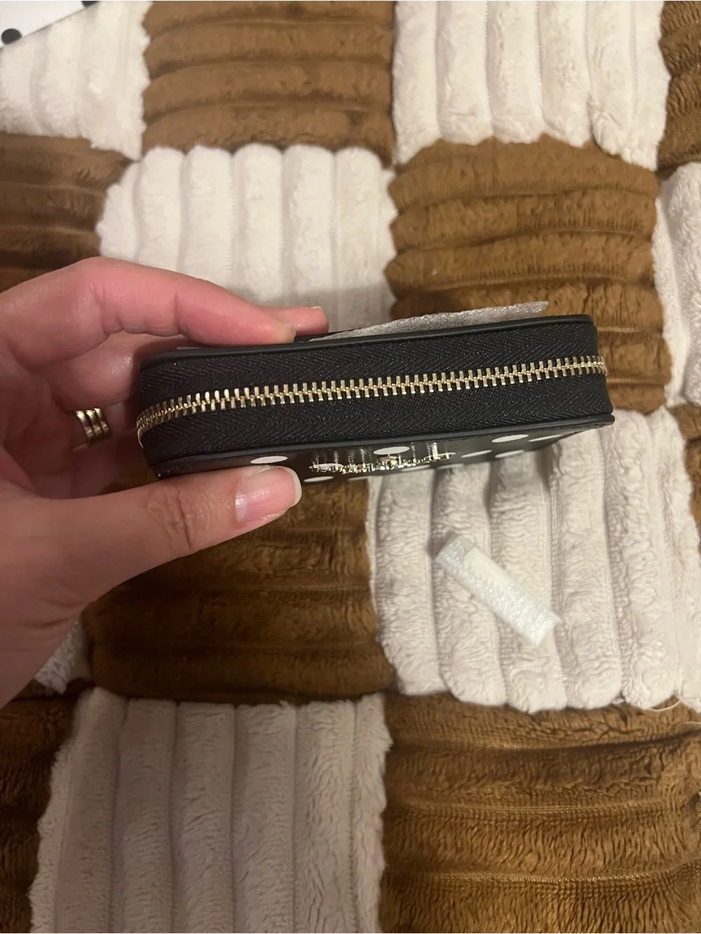 Kate Spade Cheers Charming Dot Compact Zip Wallet in Black Muti NWTS!